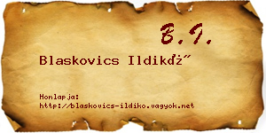 Blaskovics Ildikó névjegykártya